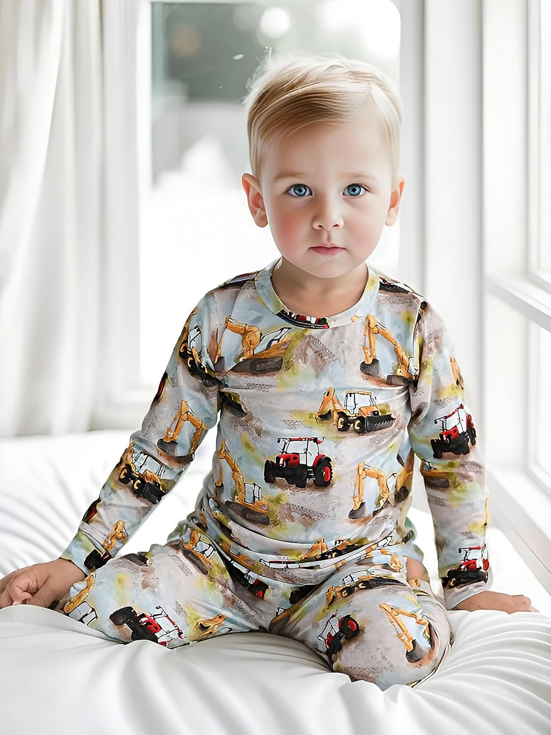 BABY 2T-10Y Toddler Kids Girls Boys Soft Comfy Viscose 2pcs Set Long Sleeve Plain Shirts and Pants Sets