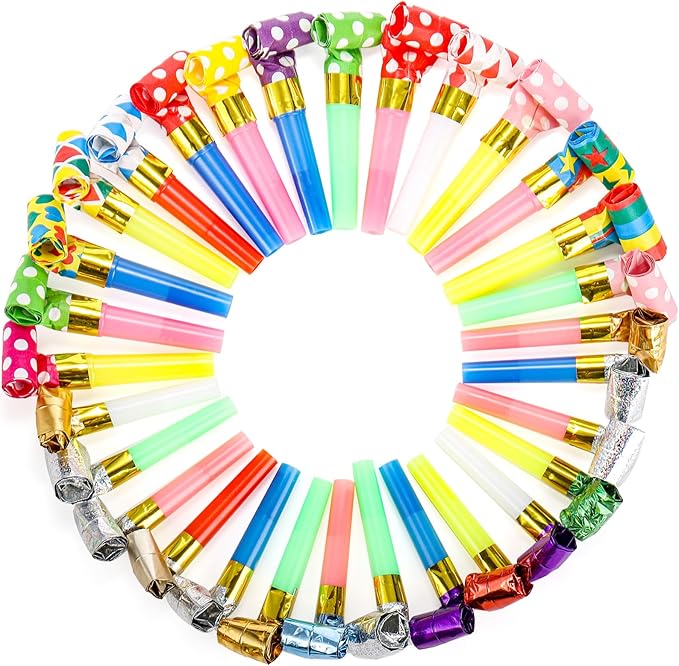 Hedume 200 Pieces Party Blower, Noisemakers Blowouts Whistles, Colorful Birthday Noisemakers, Party Horns Party Whistles New Years Party Noisemakers, Blowouts Noisemakers Funny Party Blowouts Blowers
