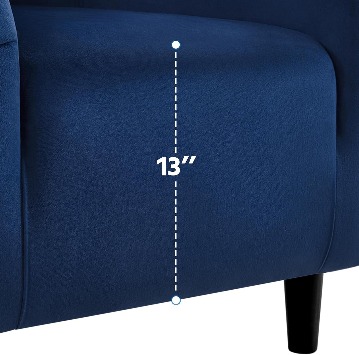 Yaheetech Velvet Club Chair, Modern Tufted Accent Chair with Armrest, Upholstered Barrel Chair with Solid Legs for Living Room/Bedroom/Study/Waiting Room, Navy Blue