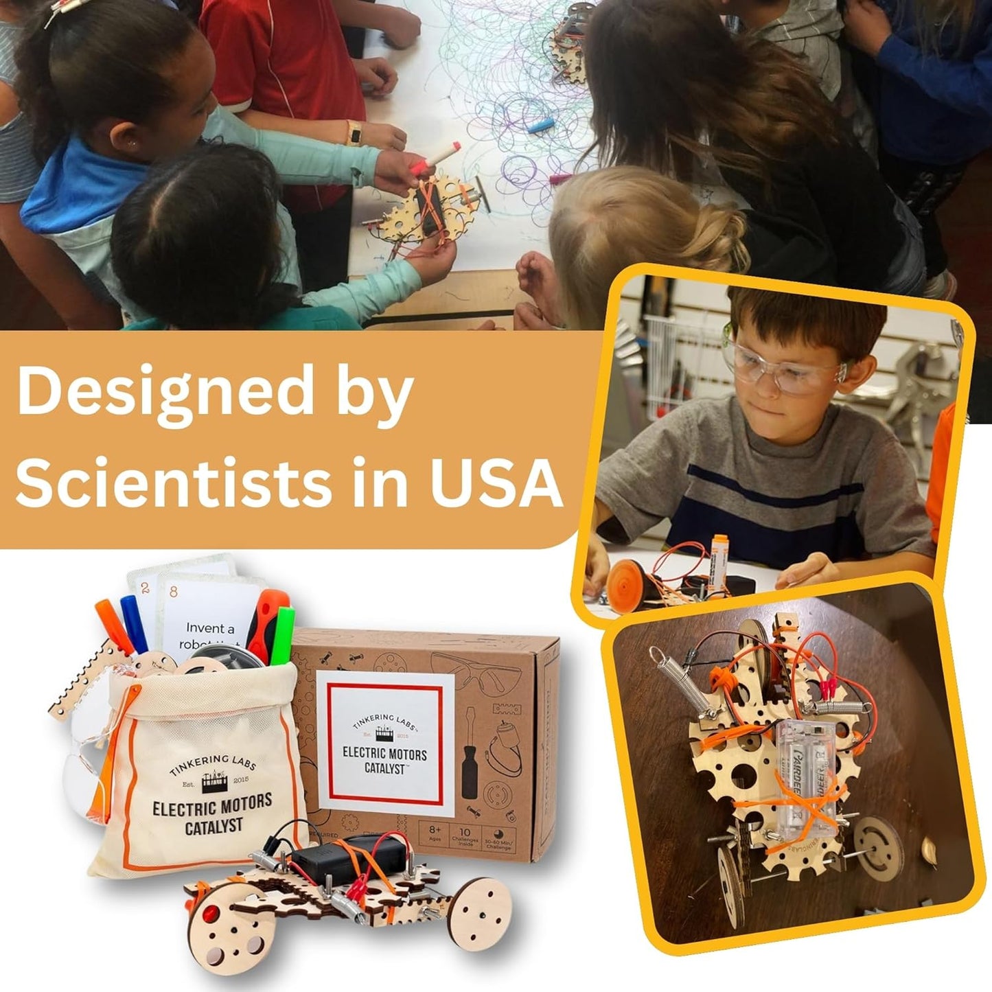 Robotics Engineering Kit | Designed by Scientists | 50 Plus Parts | 10 Plus STEM Projects for Kids 8 to 12 | Learn Electronics, Science | Grow Creativity, Grit | DIY Inventor Toy Gift
