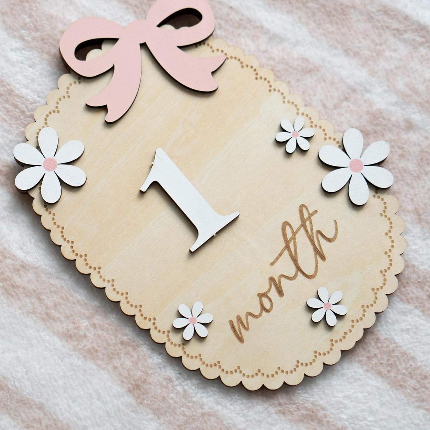 Baby Monthly Milestone Sign,1-12 Monthly Baby Milestone, Month Milestone Baby Girl, Baby Months Milestone, Newborn Photography Props Double-Sided (B13)