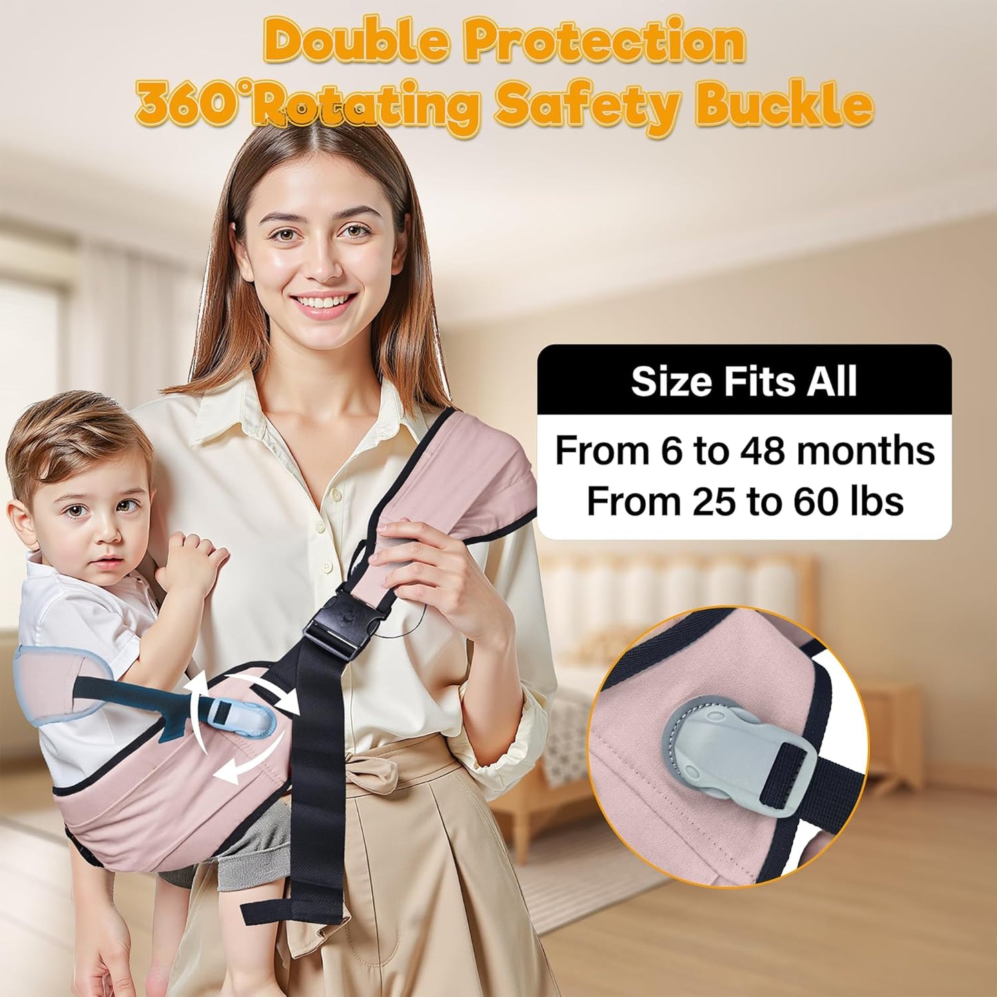 Baby Carrier Newborn to Toddler,Adjustable Baby Sling Carrier,Comfortable and Lightweight Toddler Carrier for 25-60 lbs,Ideal for Shopping Travelling