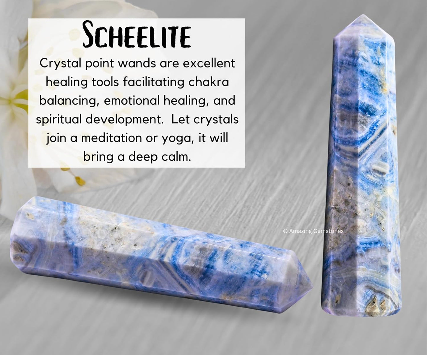 Amazing Gemstone Scheelite Crystal Towers - Natural Healing Crystal Point Obelisk for Reiki Healing and Crystal Grid (2 Inch to 3 Inch)