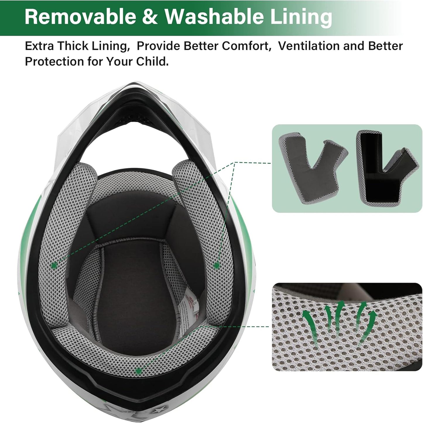 TCMT Dot Youth & Kids Motorcycle Off-Road Helmet Full Face Motocross Street Dirt Bike Mountain Bike BMX MX ATV Helmet+Goggles+Gloves New