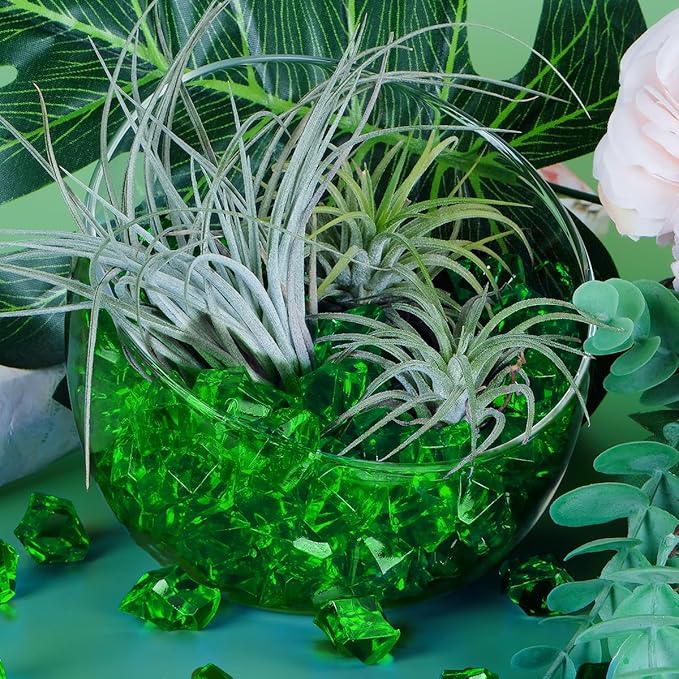 Babenest Acrylic Crushed Ice Rocks, 150 PCS Fake Crystals Plastic Ice Cubes Diamonds Gems for Vase Fillers, Home Decoration, Table Scatter, Event, Wedding, Arts & Crafts (Green)