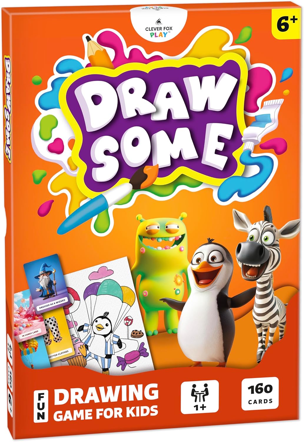 Drawsome Drawing Game for Creative Kids – 160 Prompt Cards with Characters, Actions, Styles & Places to Spark Imagination – Fun Single Player & Family Art Game with Painting Ideas