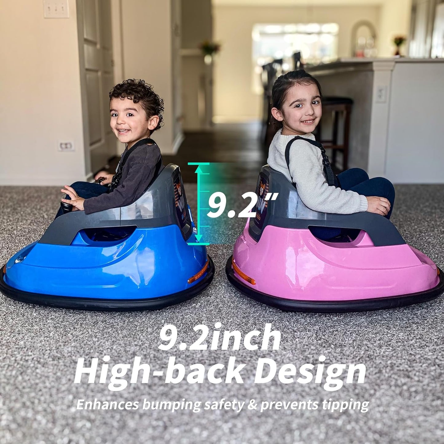 Baby Bumper Car, 6V Electric Kids Bumper Car for Toddlers with Remote Control, Bluetooth - Baby Pink