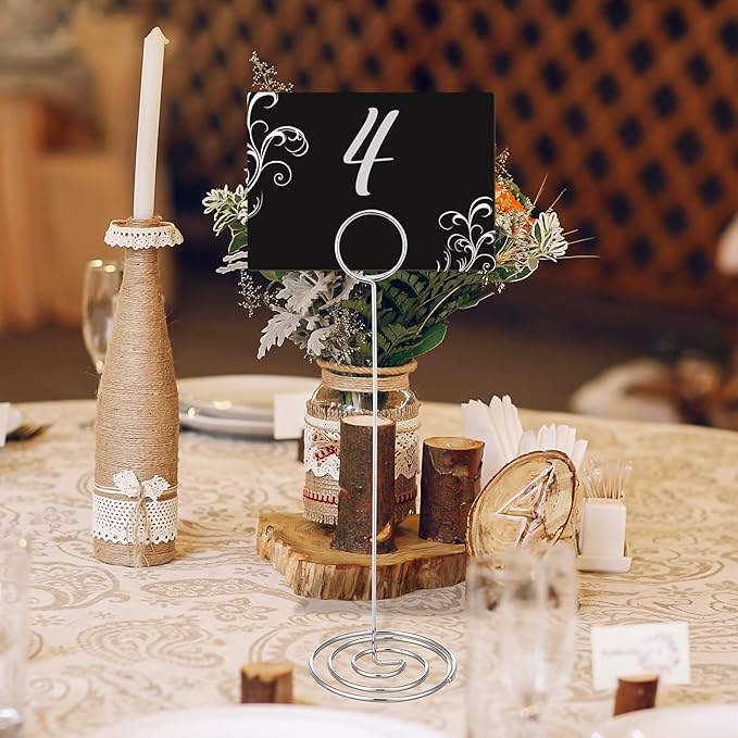 TecUnite 12 Pcs Mini Chalkboard Signs, 4"x3" Small Chalkboard Label with Metal Stand 2 Water Based Chalk for Food Buffet Tabletop Blackboard Sign for Party Bakery(Silver,8.7 x 2.8 in)