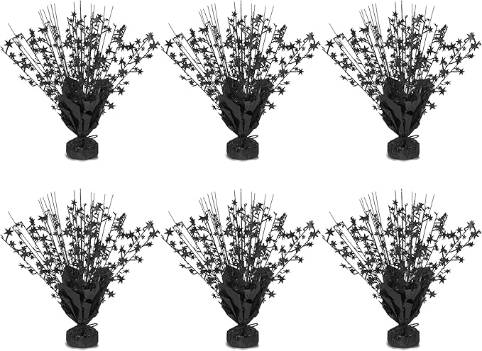 6 Pack Star Table Centerpieces for Party, Birthday Table Decorations for Kids Adults, Party Centerpieces for Tables for Wedding Baby Shower Graduation Holiday Event (Black)