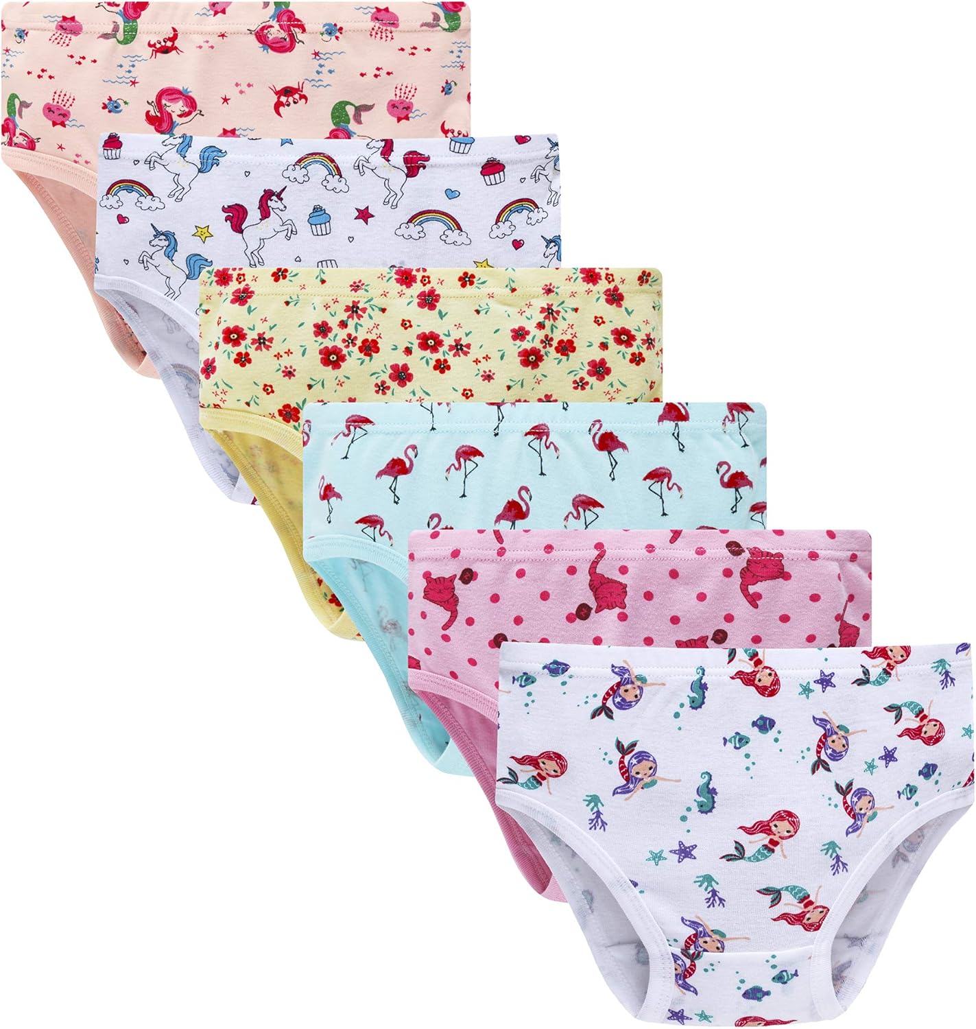 Family Feeling Little Girl Underwear Toddler Panties Big Kids Undies Soft 100% Cotton