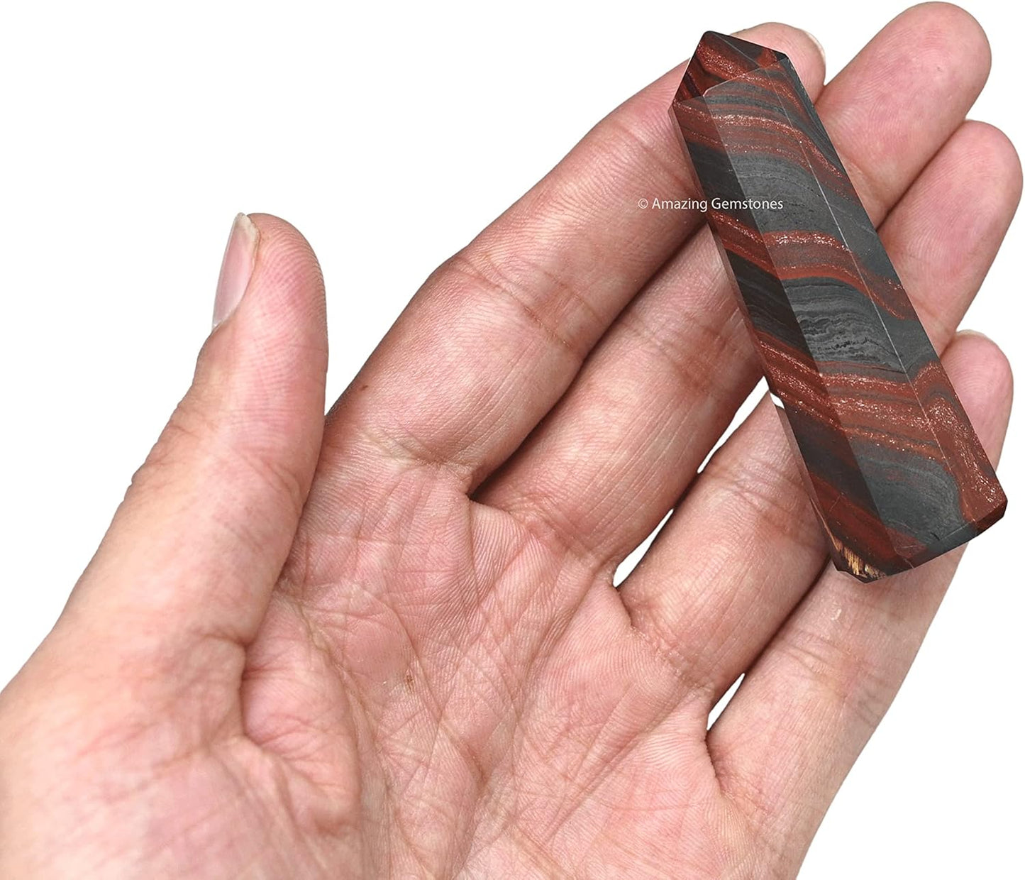 Amazing Gemstone Iron Tiger Eye Crystal Towers - Natural Healing Crystal Point Obelisk for Reiki Healing and Crystal Grid (2 Inch to 3 Inch)