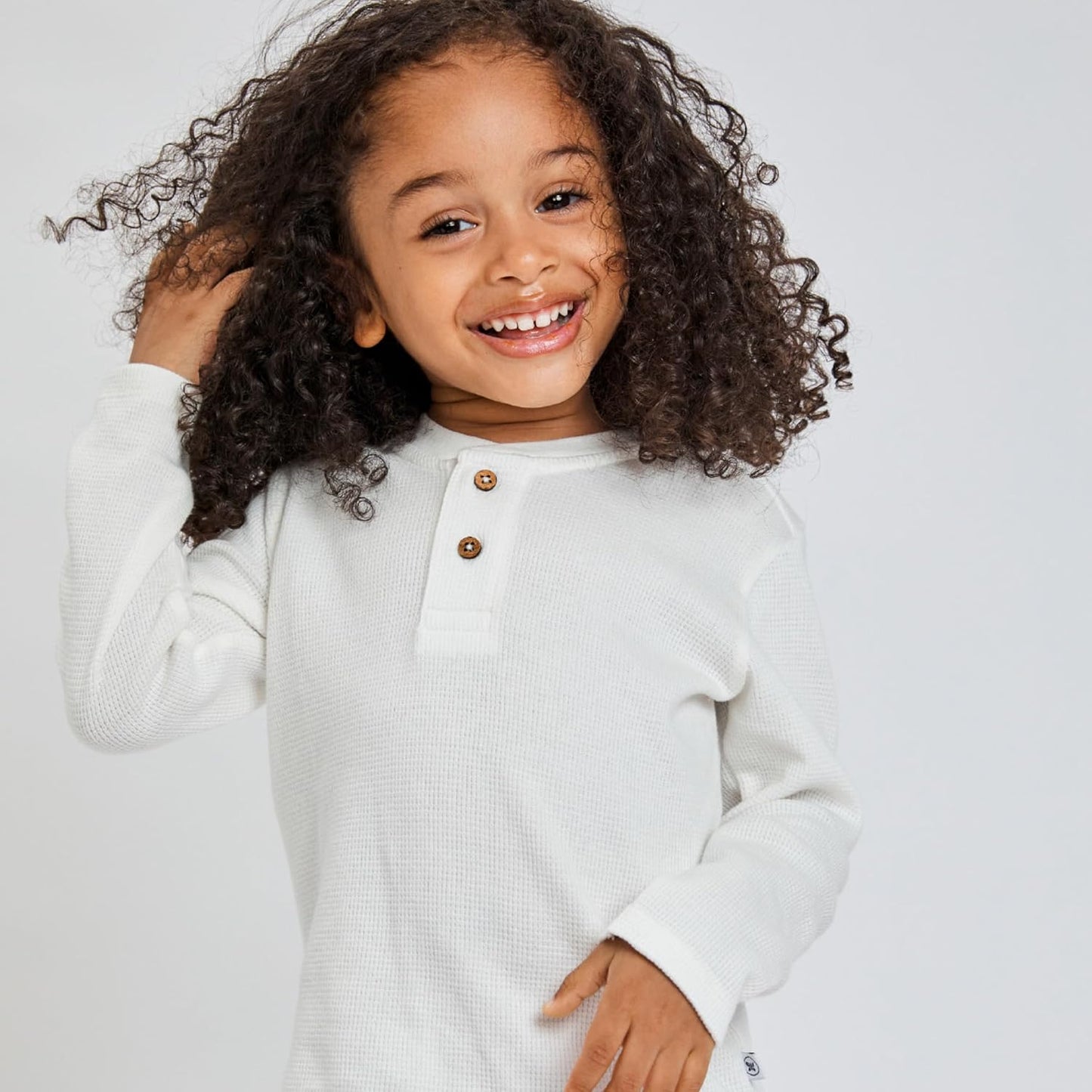 HonestBaby 5-pack Waffle Henley Long Sleeve Shirts 100% Organic Cotton for Infant Baby and Toddler Boys, Unisex