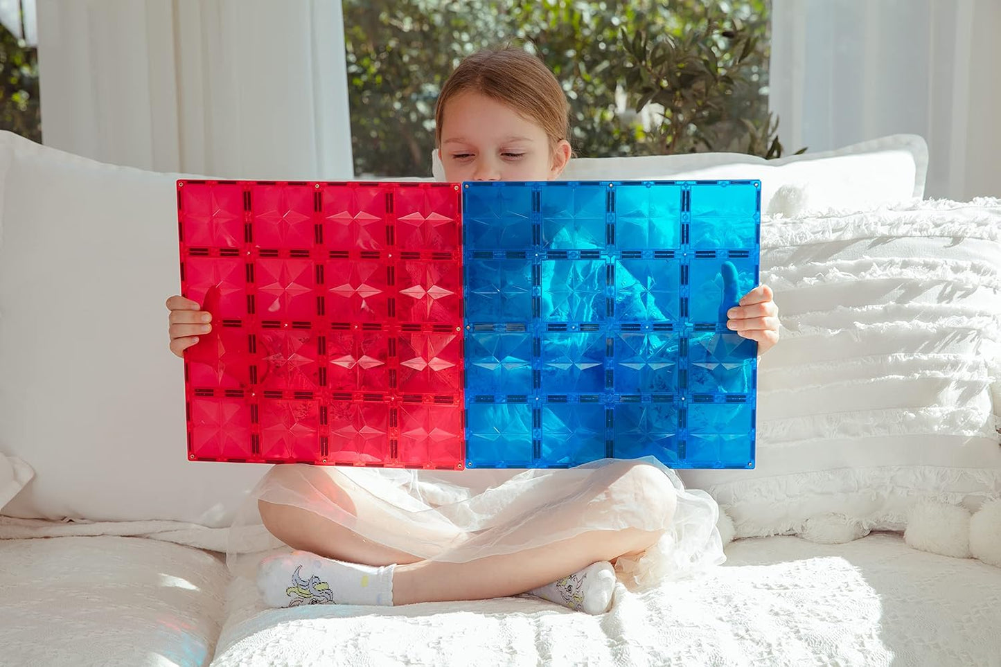 162PCS Premium MagneticTiles, MagnetTiles, STEM AUTHENTICATED, MEGA MagnetTiles Set,Magnetic Blocks,Magnetic Building Blocks,Magnets for Kids,MagneticTile Toy Boys Girls Age 3 4 5 6 7 8
