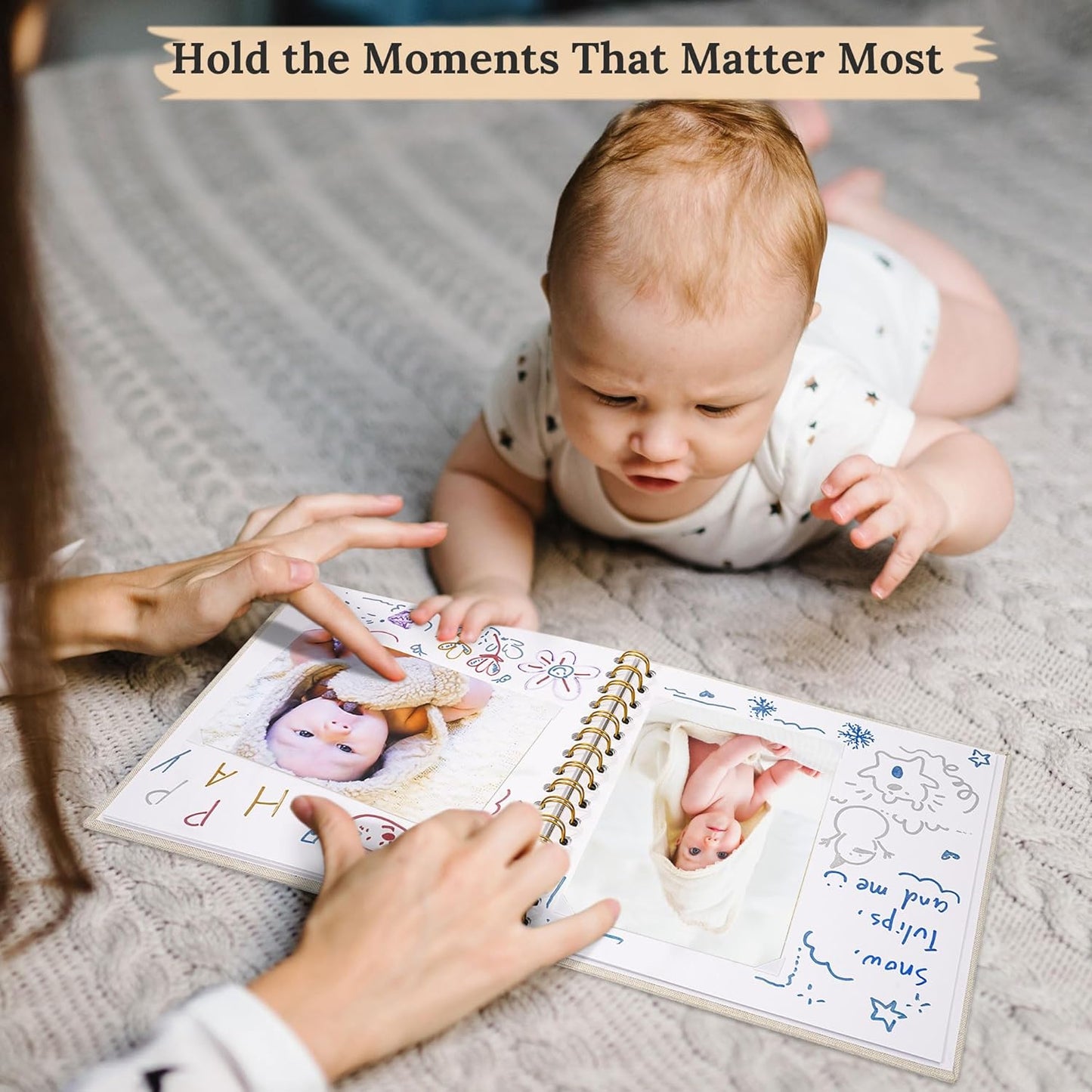 Scrapbook Photo Album Linen Cover, 8 x 8 Inch Hardcover Kraft White Pages Memory Book, for Travel Wedding Guest Book Christmas Baby Shower (20 Sheets/ 40 Pages,Red)