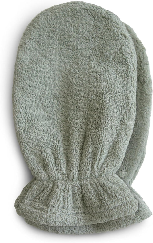 mushie Baby Bath Mitt | Organic Cotton | Pack of 2 (Moss)