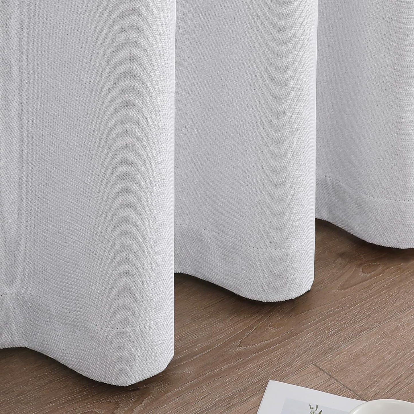 Joydeco Custom 100% Blackout Curtains 1 Panel, Grommet Thermal Insulated Curtains& Drapes, Room Darkening Drapes for Bedroom Living Room Window (Custom Size, Pure White)