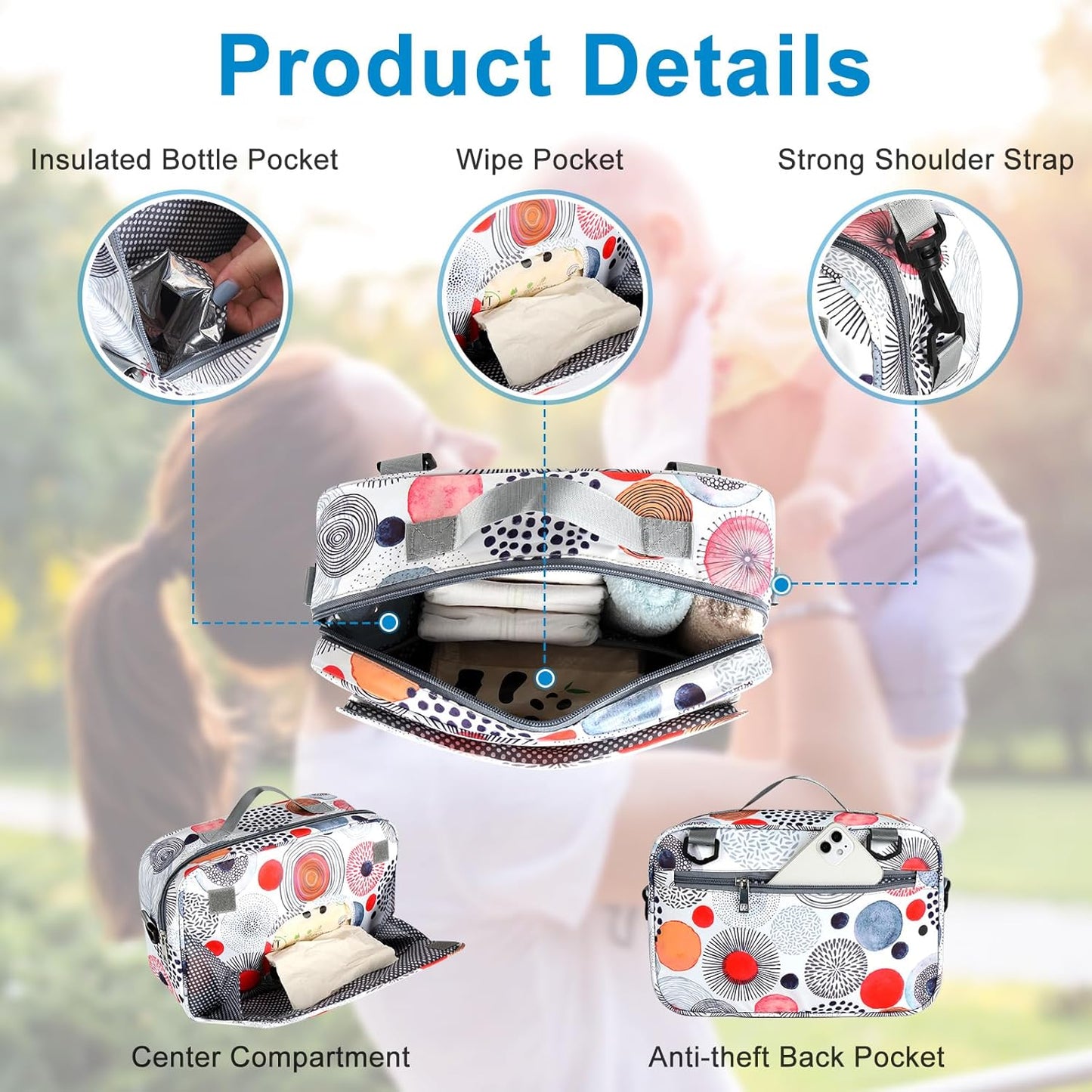 Accmor Stroller Organizer, Universal Stroller Organizer with Insulated Cup Holder Pocket, Dual Purpose Large Capacity Stroller Bag Caddy, Stroller Accessories Fits for Uppababy, Doona, Nuna Strollers