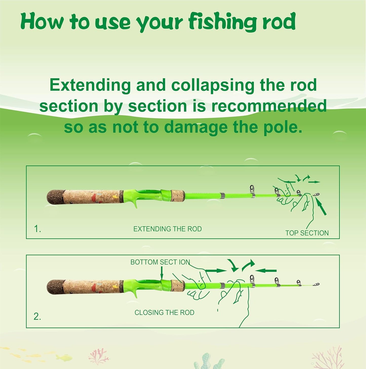 Kids Fishing Pole Set, Kids Fishing Rod and Reel Combo and Fishing Net Tackle Box with Fishing Lures Hooks and Bag for Boy, Girl, Youth, Beginner, Over 3 Years Old