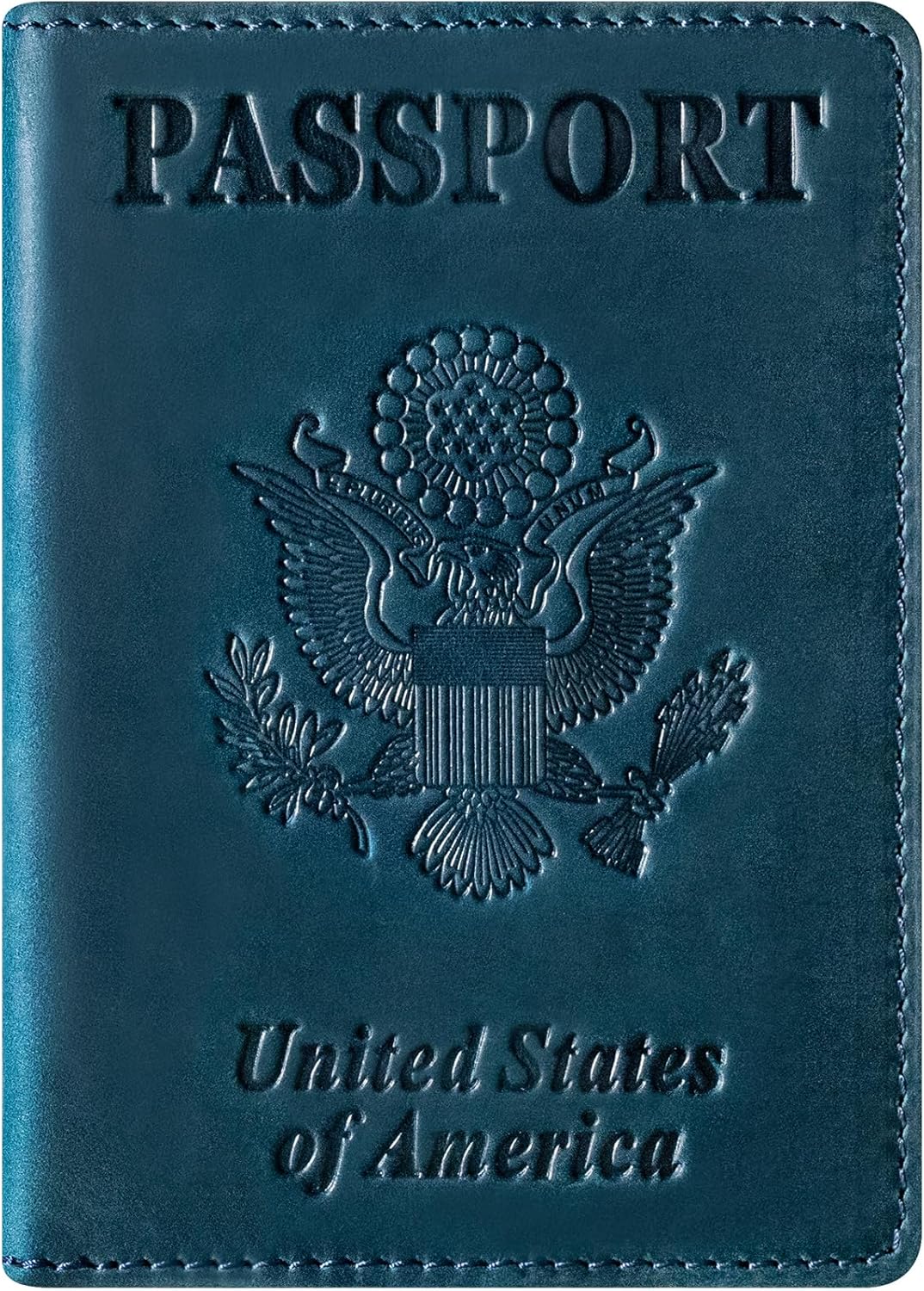 BIAOTIE Premium Leather Passport Holder Covers, Rfid Travel Wallet Passport Document Holder, Travel Essentials Wallet Cover Case for Men and Women (Blue)