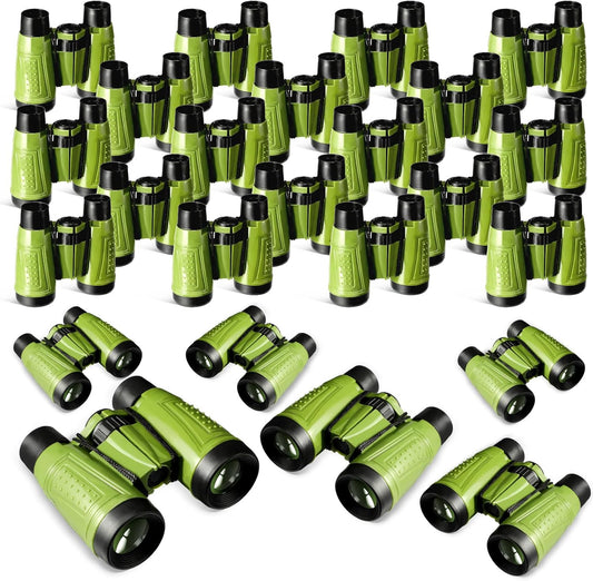 Libima 24 Pcs Binoculars for Kids Educational Compact Kids Binoculars with Neck String Toddler Telescope for Boys Girls Learning Bird Watching Camping Hiking Travel Safaris Birthday Gifts(Green)