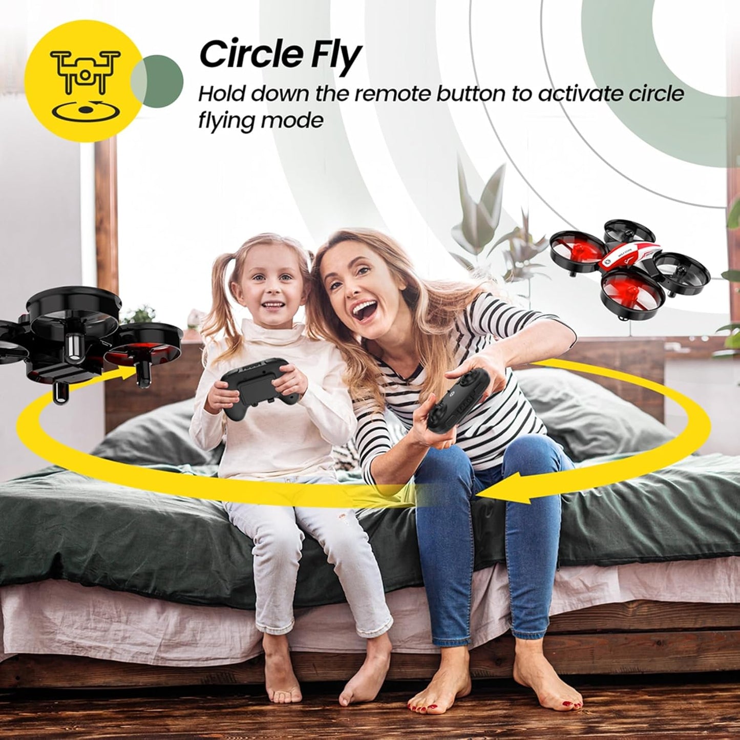 Holy Stone Mini Drone for Kids and Beginners RC Nano Quadcopter Indoor Small Helicopter Plane with Auto Hovering, 3D Flips, Headless Mode and 3 Batteries, Great Gift Toy for Boys and Girls, HS210 Red