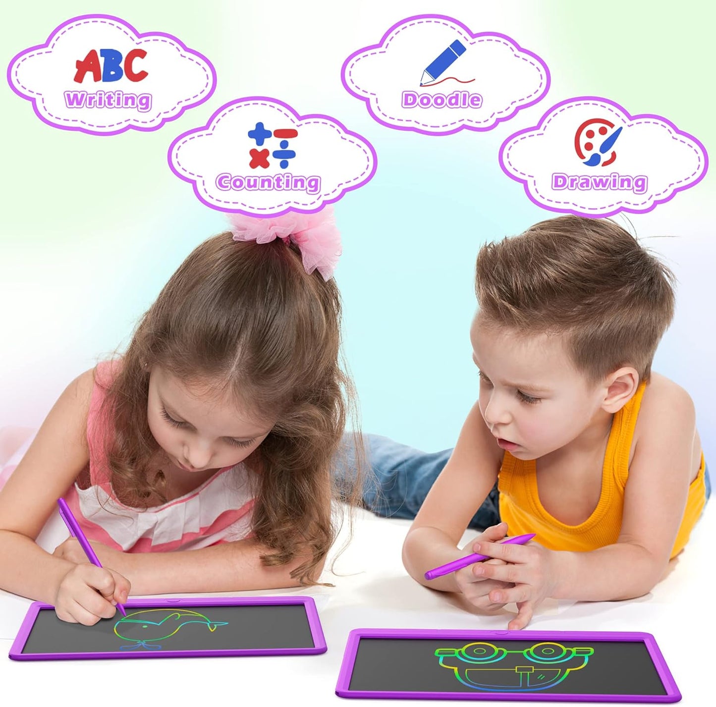 GIGART LCD Writing Tablet 15 Inch Drawing Tablet Magic Doodle Board Drawing Pad, Electronic Writing Board, Educational Toys Gifts for Kids and Adults at Home,School and Office（Purple）