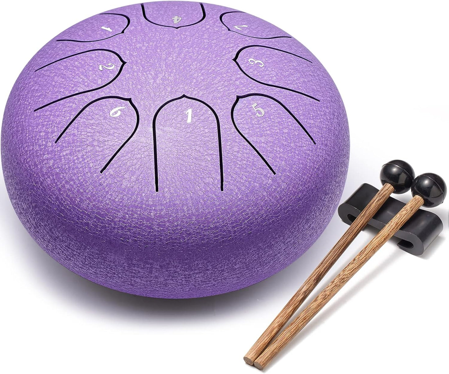 Steel Tongue Drum Percussion, 6 Inch 8 Notes Musical Instruments, Music Gifts for Family Friends (Lavender)