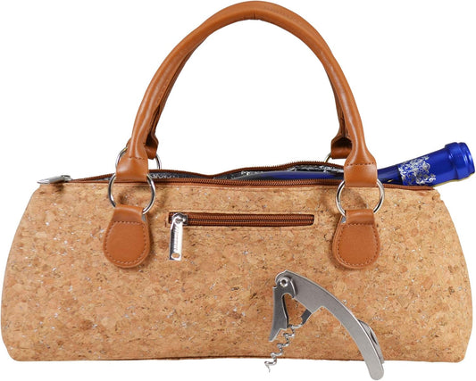 Wine Clutch Bag (Thermal Insulated) Trendy Women's Carry Tote | Holds Red & White 750mL Bottles | Trendy Fashion | Incl. Portable Waiter-Style Corkscrew