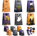 Halloween Treat Bags - 24 PCS Halloween Party Favors,Halloween Goodie Bags with Stickers for Kids | Candy Bags - Trick or Treat Bags,Mini Paper Gift Basket- HALLOWEEN Decorations Party Supplies