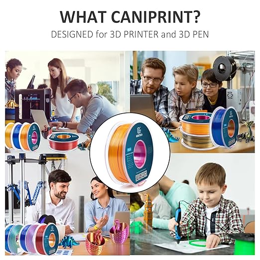 Geeetech Silk PLA Tri Color Filament 1.75mm 3D Printer Filament, Coextrusion Red Gold Purple Tri-Colors Metal-Like Shiny Silk PLA Filament, 1kg (2.2lbs) 1 Spool, Dimensional Accuracy +/- 0.02 mm