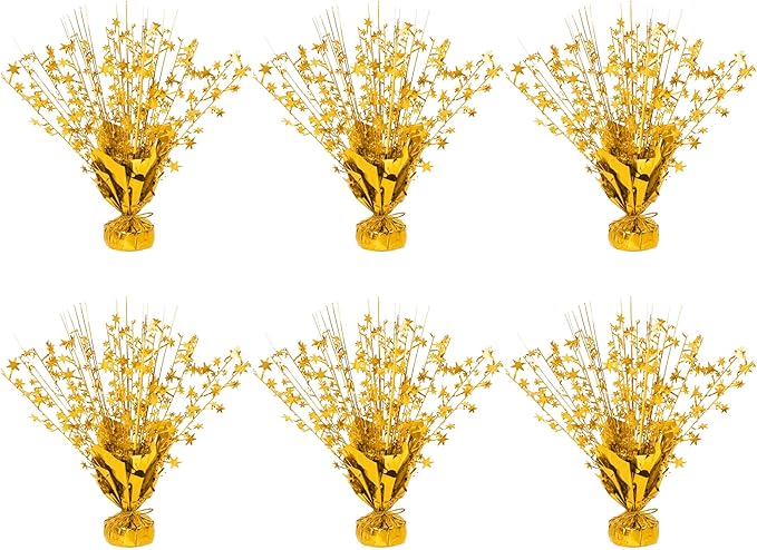 6 Pack Star Table Centerpieces for Party, Birthday Table Decorations for Kids Adults, Party Centerpieces for Tables for Wedding Baby Shower Graduation Holiday Event (Gold)