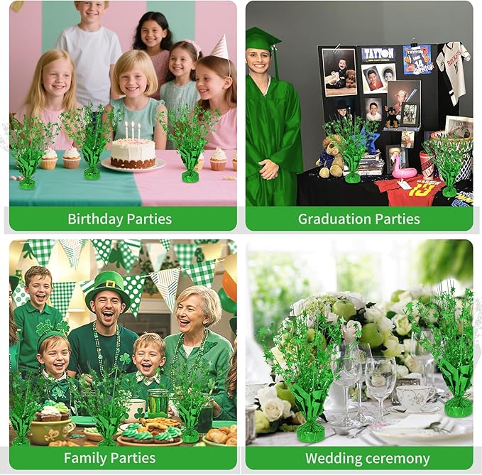 6 Pack Star Table Centerpieces for Party, Birthday Table Decorations for Kids Adults, Party Centerpieces for Tables for Wedding Baby Shower Graduation Holiday Event (Green)