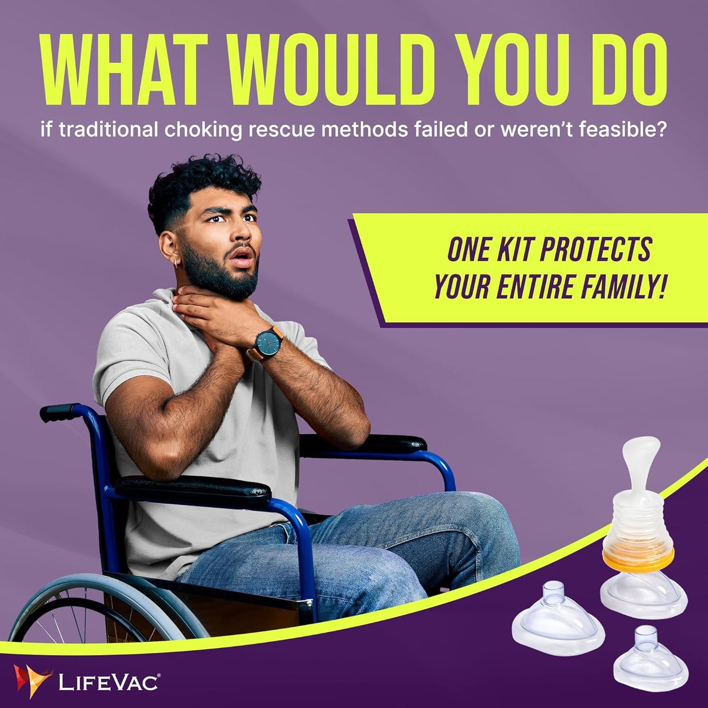 LifeVac Home Kit 2 Pack - Portable Suction Rescue Device, First Aid Kit for Kids and Adults, Portable Airway Suction Device for Children and Adults