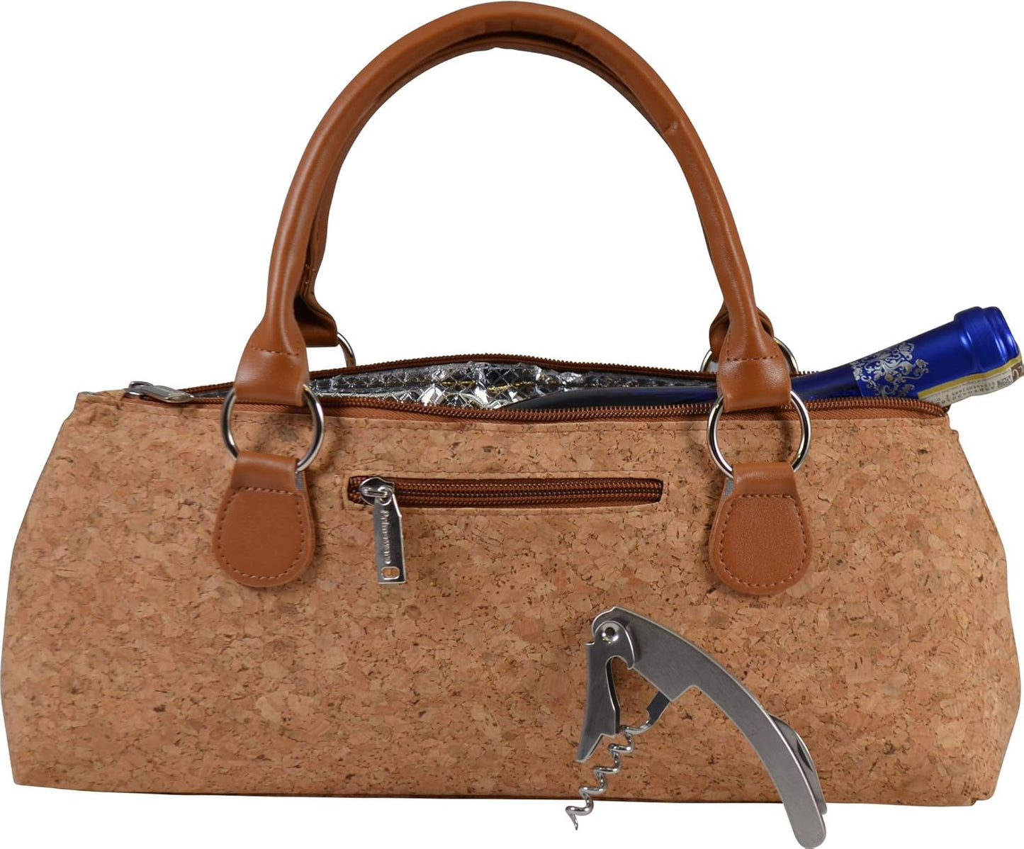 Wine Clutch Bag (Thermal Insulated) Trendy Women's Carry Tote | Holds Red & White 750mL Bottles | Trendy Fashion | Incl. Portable Waiter-Style Corkscrew