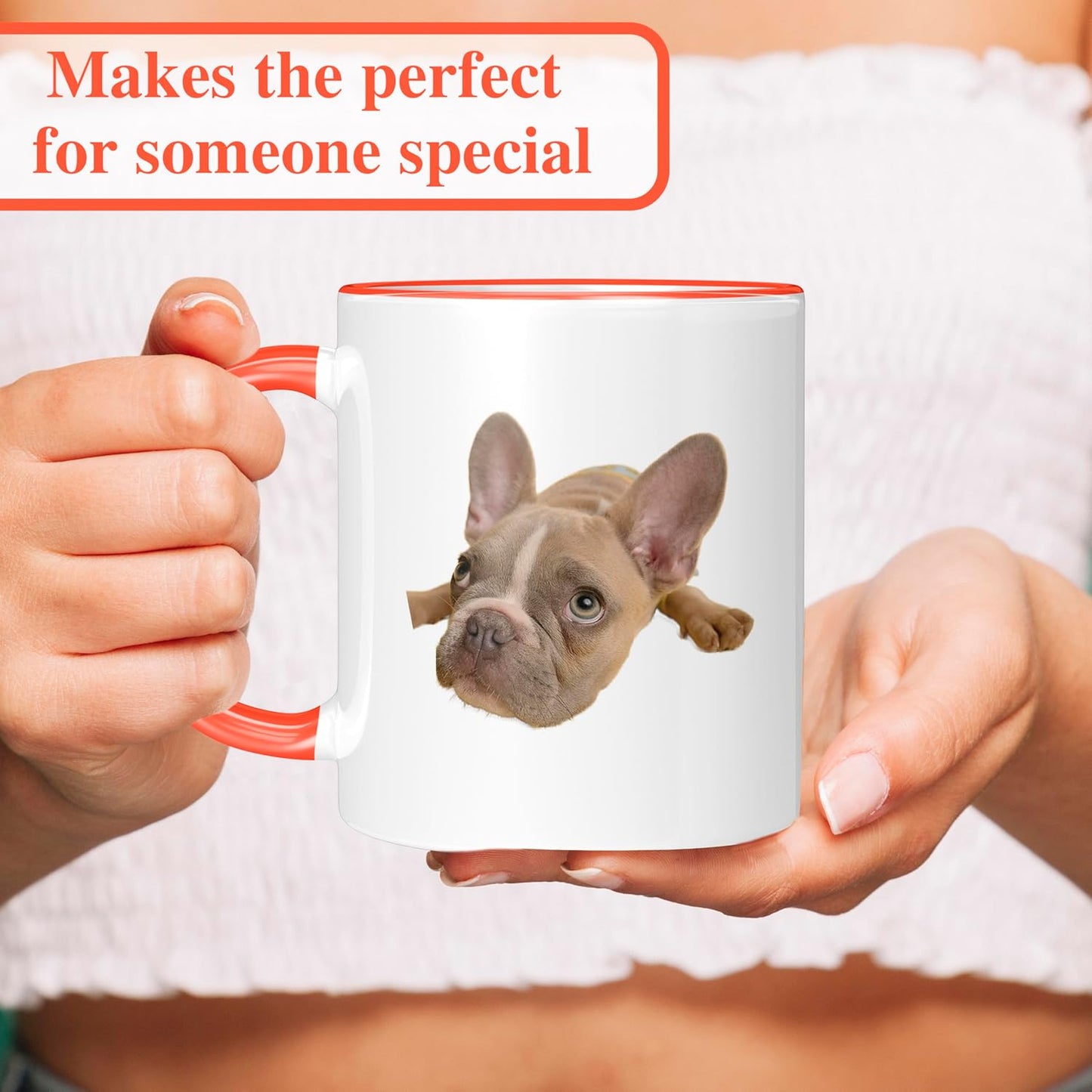 Personalized Coffee Mug, Custom Photo Text 11 Oz Ceramic Mug, Customized Picture Name Tea Cup, Unique Gift Idea, Taza Cafe Personalizadas Fotos, Cute Custom Gifts Mom Women Men, Mother's Day, Orange