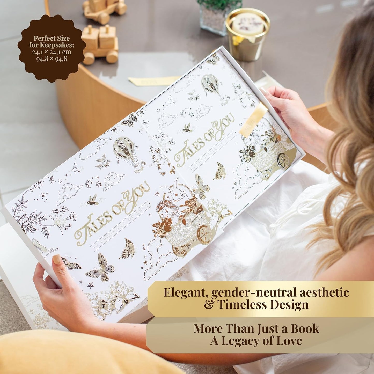 Baby Memory Book Boy Or Girl - Baby Book Keepsake - Scrapbook Album Journal First 5 Years Milestone Childhood Story New Parents Shower Gifts Elegant Durable Unique Modern Design Cherish Baby Memories