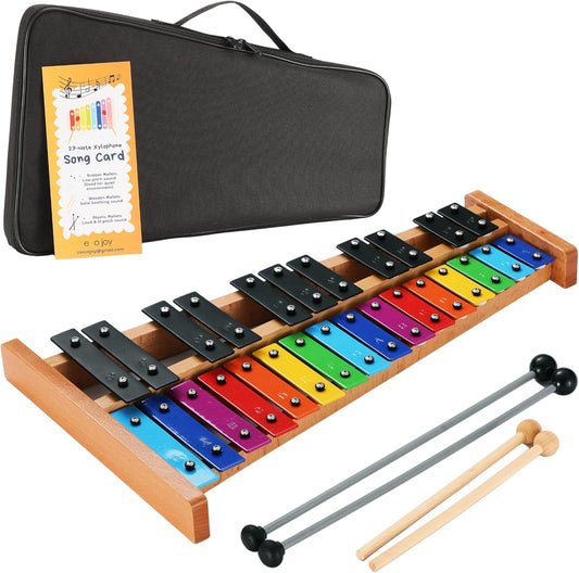 Xylophone + Rubber & Wooden Beaters| 27 Notes Glockenspiel for Adult & Kids| Professional Xylophone Instrument Music Teaching| Gifts Includes Song Book and Carry Case