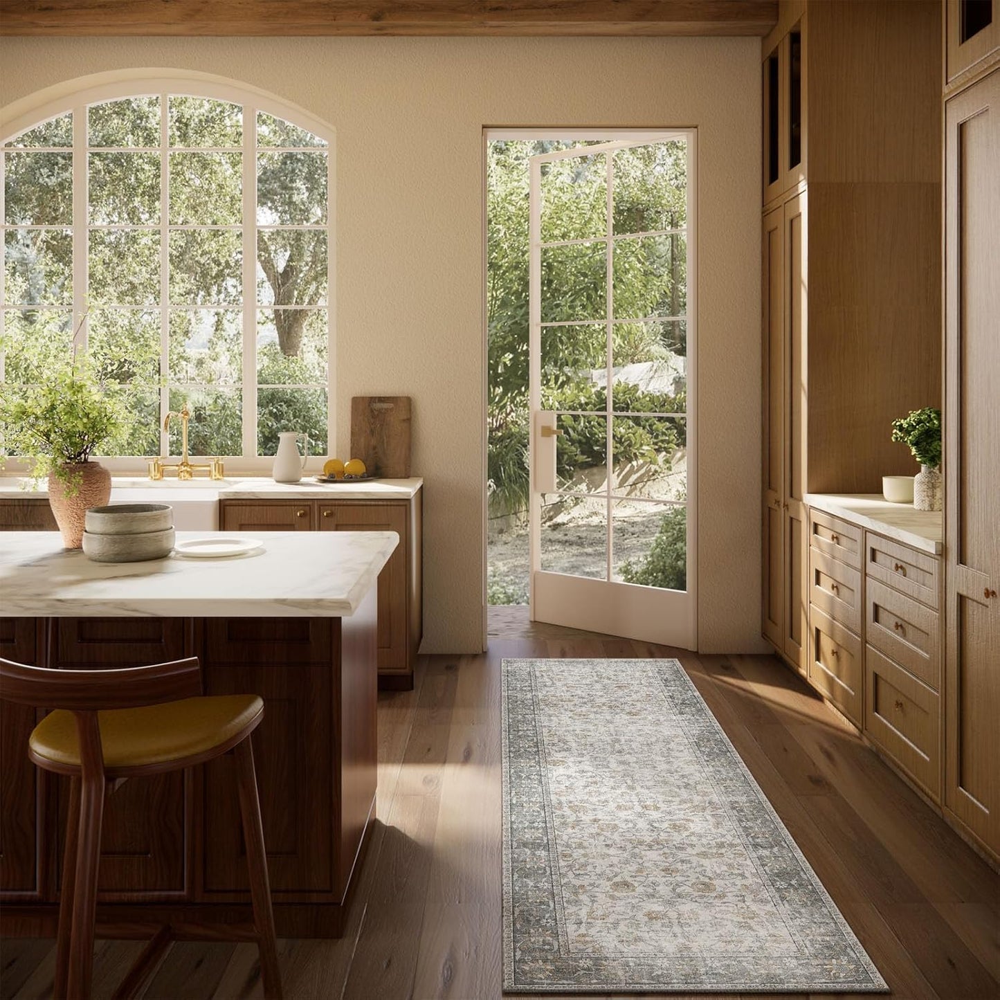 Washable Kitchen Rug Runners for Hallways: 2'x6' Bedroom Rug Non Slip Low-Pile Stain Resistant Soft Indoor Floor Carpet Runner for Indoor Entryway Hallways Kitchen Laundry Room Beside Farmhouseb