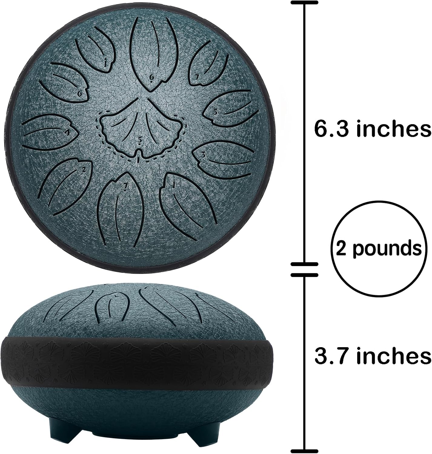 Steel Tongue Drum Percussion, 6 Inch 11 Notes Musical Instruments, Music Gifts for Family Friends (Navy)