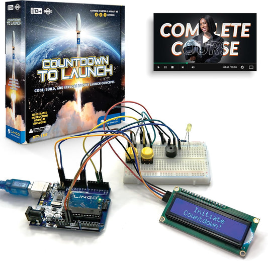 LINGO Countdown to Launch STEM Coding Kit - Build, Code & Explore Rocket Launch Concepts - Science Kits for Kids Ages 13+ Years for Birthdays & Holidays