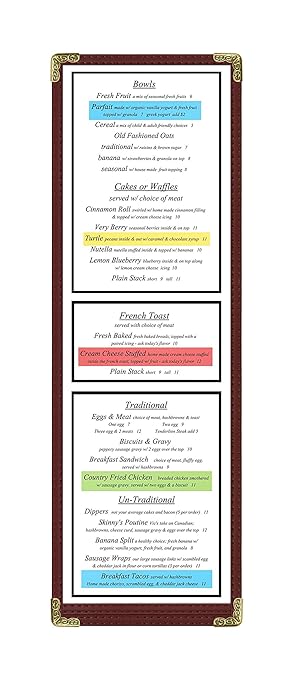 Goodsmart Restaurant Menu Covers - 25 Pack Burgundy 1-Page/2-View 4.25" x 14", Top-Loading Vinyl Menu Holders with Clear Sleeves, Double-Stitched Edge, Leather-Style Café Covers with Gold Corners