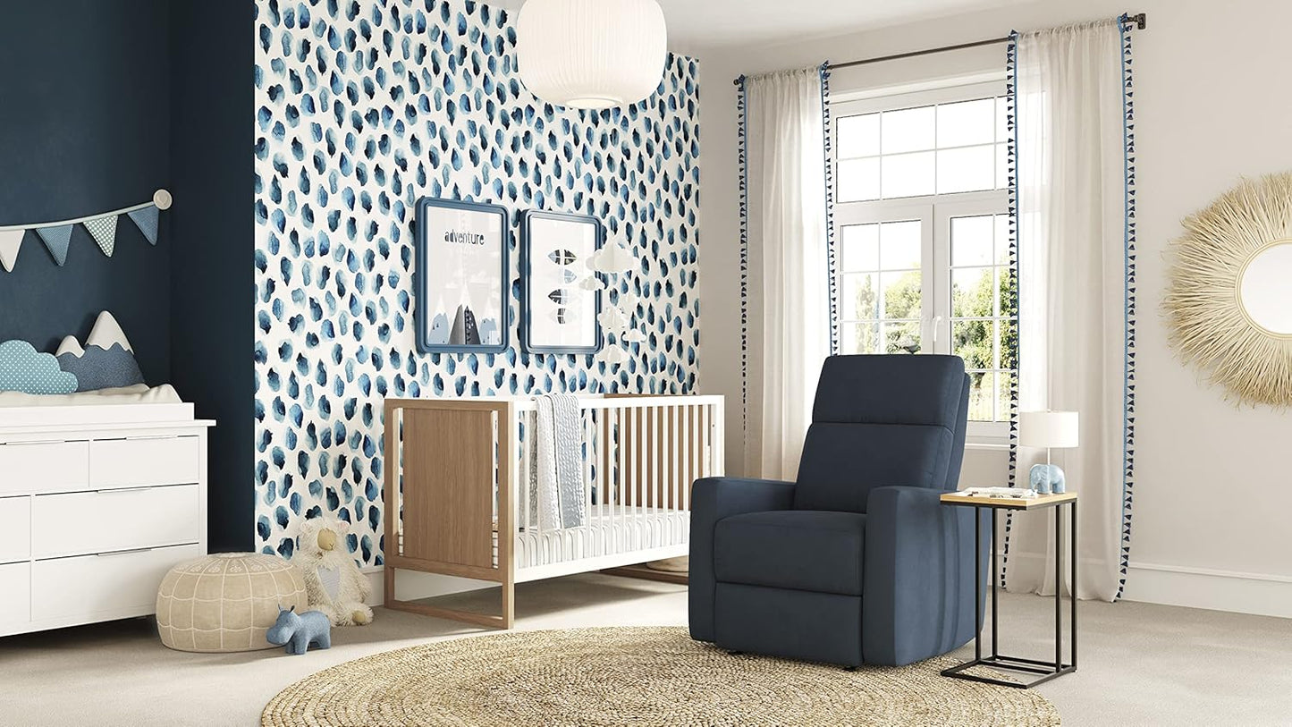 Nurture& The Glider Premium Power Recliner Nursery Glider Chair with Adjustable Head Support | Designed with a Thoughtful Combination of Function and Comfort | Built-in USB Charger (Navy)