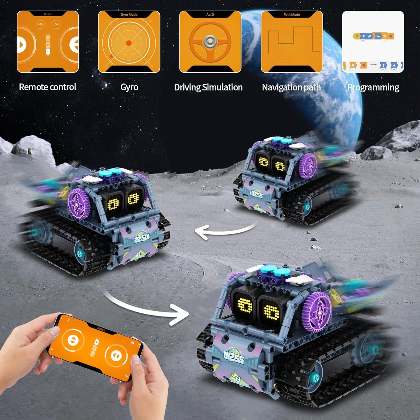 STEM Robot Building Kit for Kids 6-14,3in1 Remote & APP Controlled STEM Rock Robot/Truck/Road Roller Building Toys for Kid,433 Pcs Building Blocks Set Birthday Xmas Gift Ideas for Boys Girls