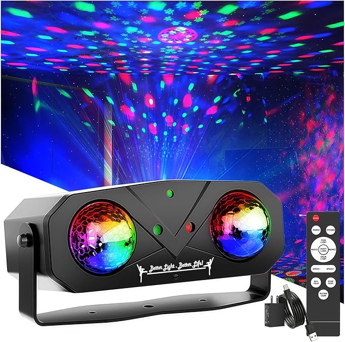 Party Lights DJ Disco Lights, Sound Activated Disco Ball Strobe Stage Light Star Ocean Projector with Remote Control for Home Decoration Parties Gift Club Bar Festival Christmas Birthday Wedding