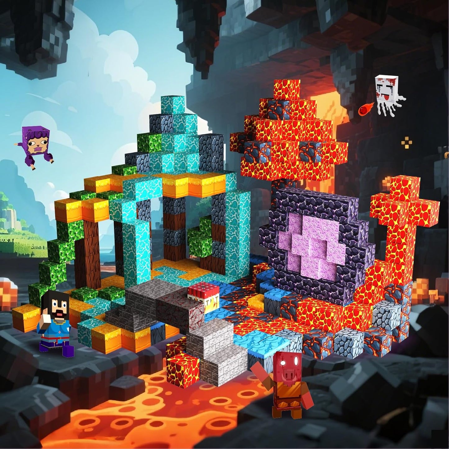 Magnetic Building Blocks Construction Set, Educational STEM Toy (Portal-Theme)