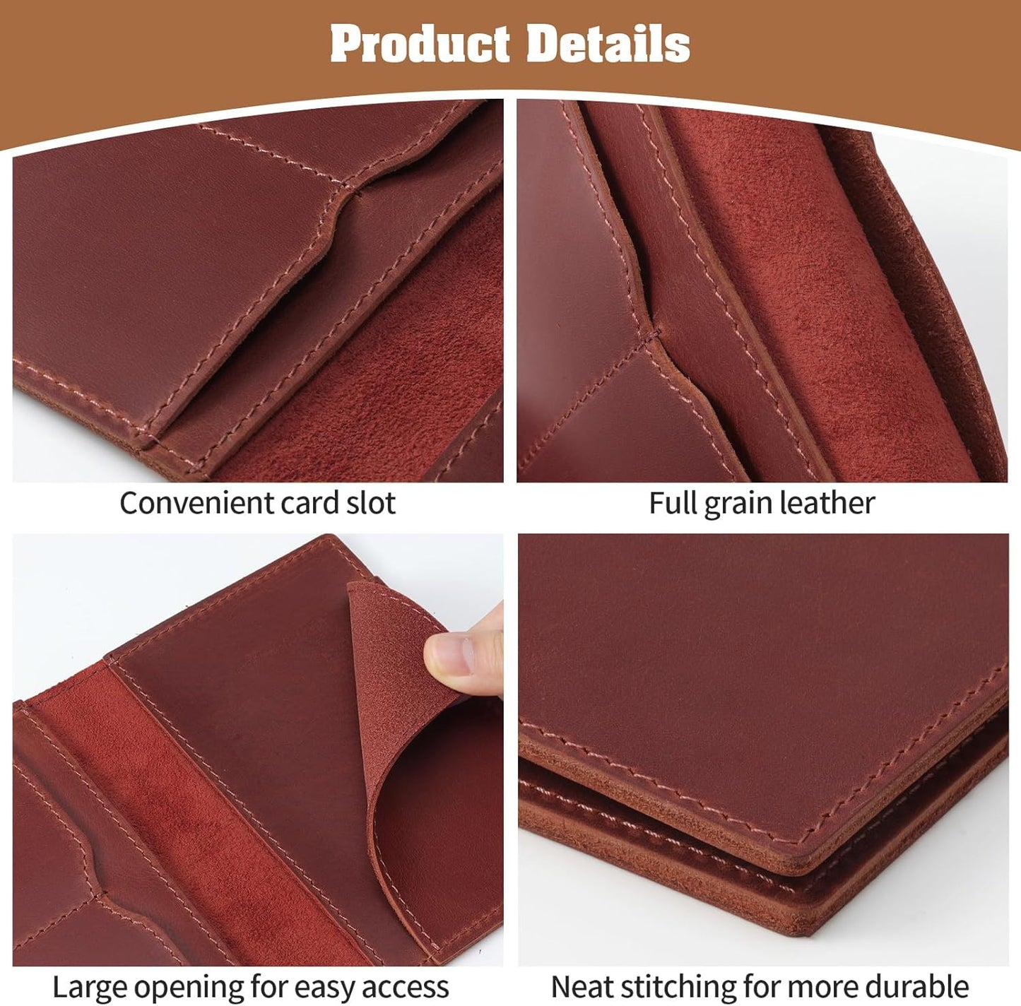 Jack&Chris Leather Passport Holder, Handmade Passport cover, Travel Wallet Cover Case for Men and Women, Leather Travel Documents Organizer Protector, JC107