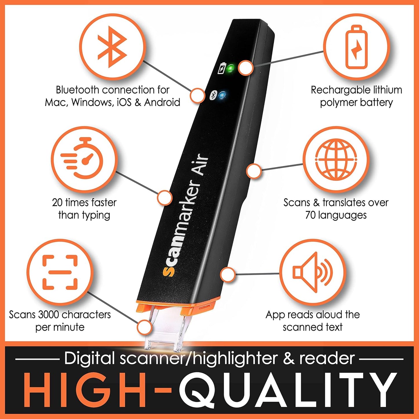 Scanmarker Air Reading Pen & Pen Scanner | Translator Pen for Dyslexia, Students & Professionals - Compatible with Mac, Windows, iOS & Android