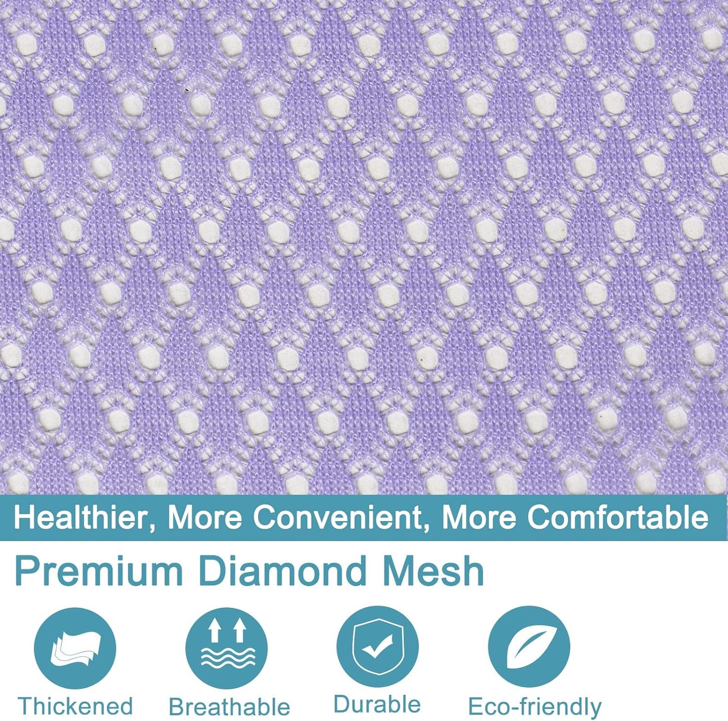 Polecasa Heavy Duty Diamond Large Mesh Laundry Bag with ID Tag and Locking Drawstring Closure - 24 x 36 inches - Laundry Hamper Liner, Washable Laundry Bags for Travel, Sports, Dorms (Purple)