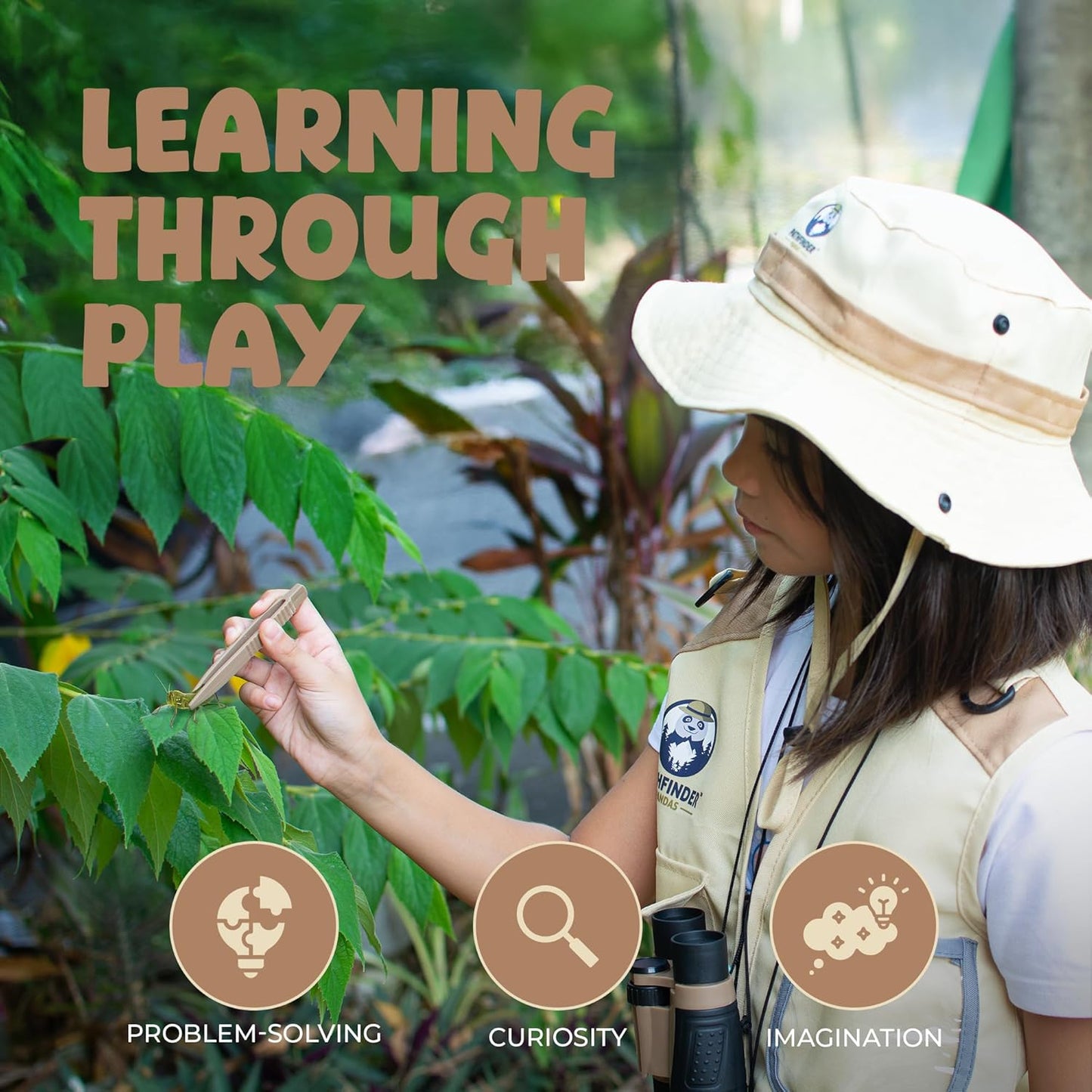 Kids Bug Catching Kit - Complete Explorer Kit with Safari Vest, Hat & More - Cute Dress-Up Safari Costume, or Zoo Keeper - Outdoor Explorer Set & Bug Toys for 7+ Year Old Boys Girls + Adventure Book