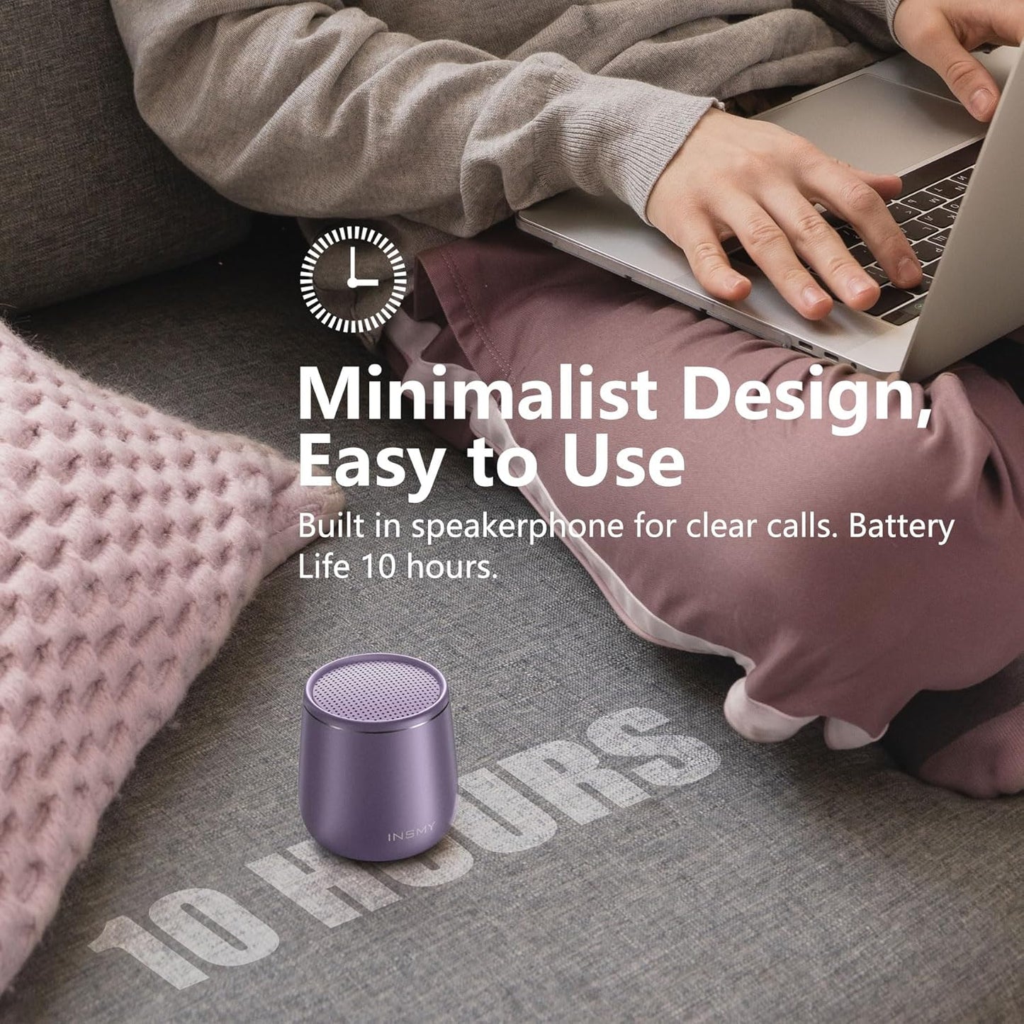 INSMY C17-MAX, Waterproof Small Bluetooth Speaker, Rich Audio, Pairing, Portable, Handheld, Purple